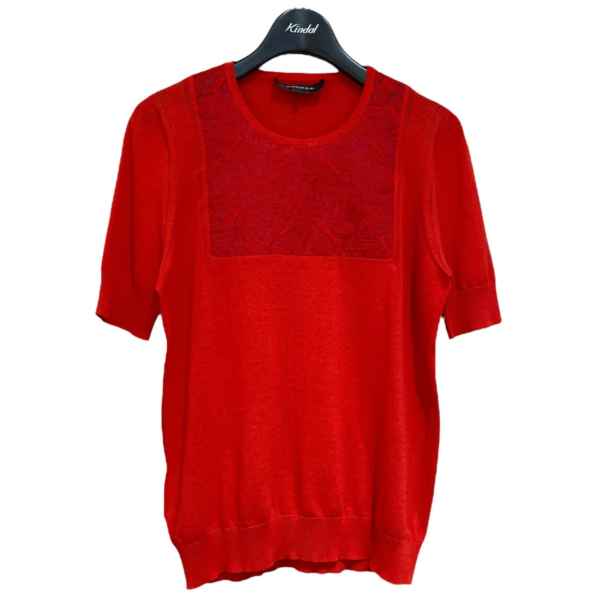 ロシャス ROCHAS 半袖ニット ROPM751667 レッド サイズ：38 ROCHAS(ロシャス) 半袖ニットROPM751667 ROPM751667 レッド