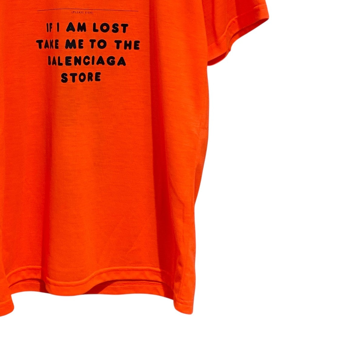 バレンシアガ BALENCIAGA メッセージプリントＴシャツ 661705 オレンジ サイズ：S BALENCIAGA(バレンシアガ) メッセージプリントTシャツ661705