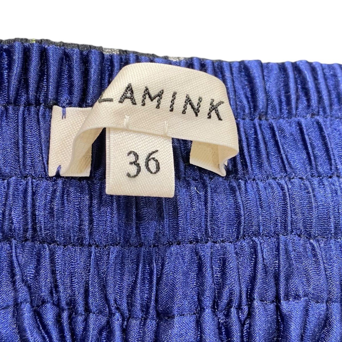 専用 BLAMINK ブロックチェック シルクリネン ギャザースカート 36 専用 BLAMINK ブロックチェック シルクリネン ギャザースカート