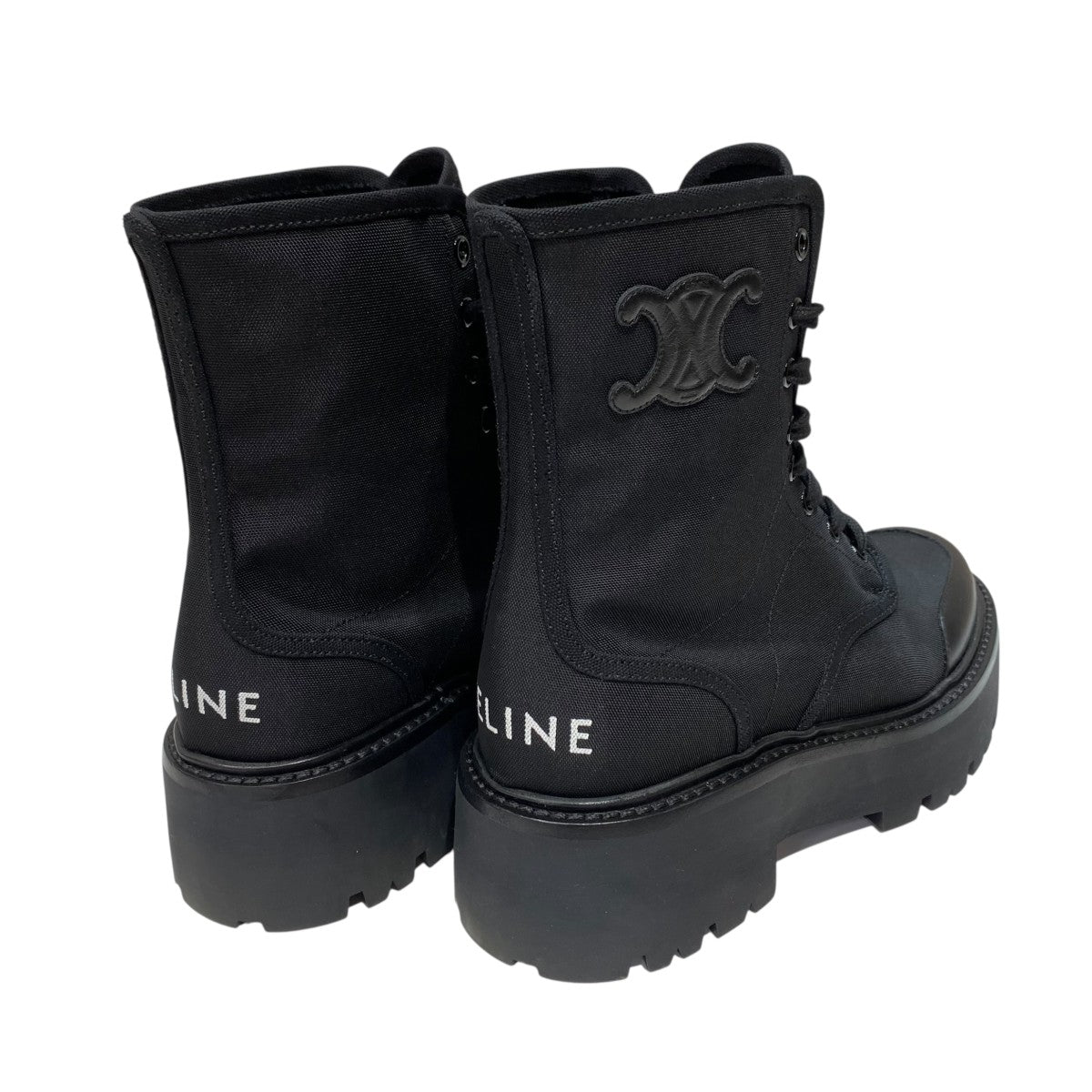 CELINE(セリーヌ) バルキーレースアップブーツ ブラック サイズ