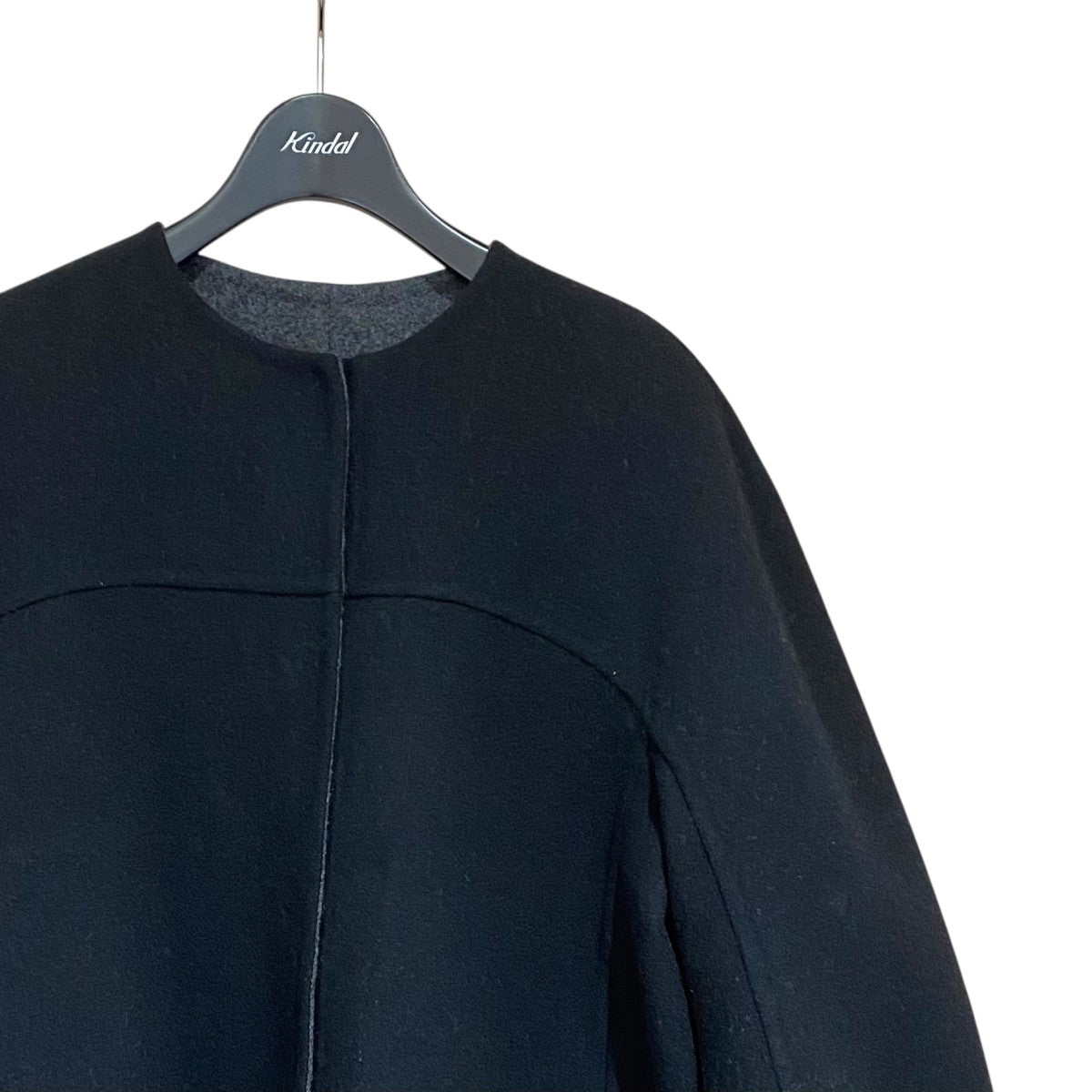 drawer ドゥロワー ウール　ケヌキ　カシミヤ 混　ノーカラー コート Drawer（ドゥロワー）の「Drawer ウールカシミヤスタンドカラー