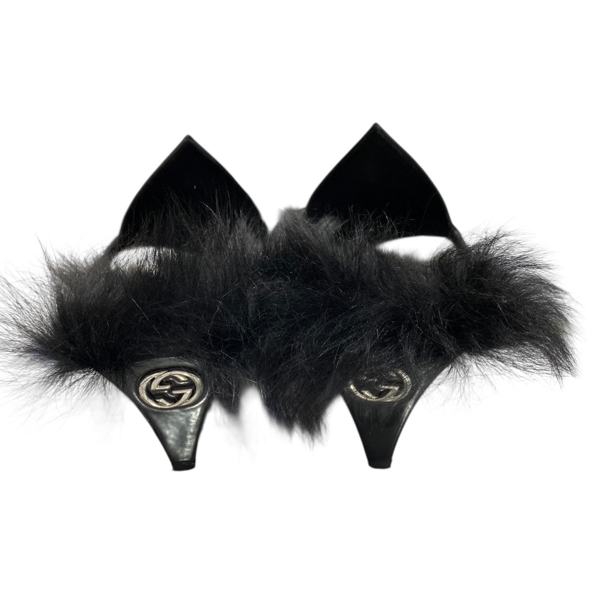 GUCCI(グッチ) ファーヒールサンダル764196 764196 ブラック サイズ 36