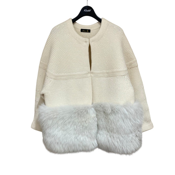 Drawer(ドゥロワー) ウールカシミヤミラノ編みフォックスファー