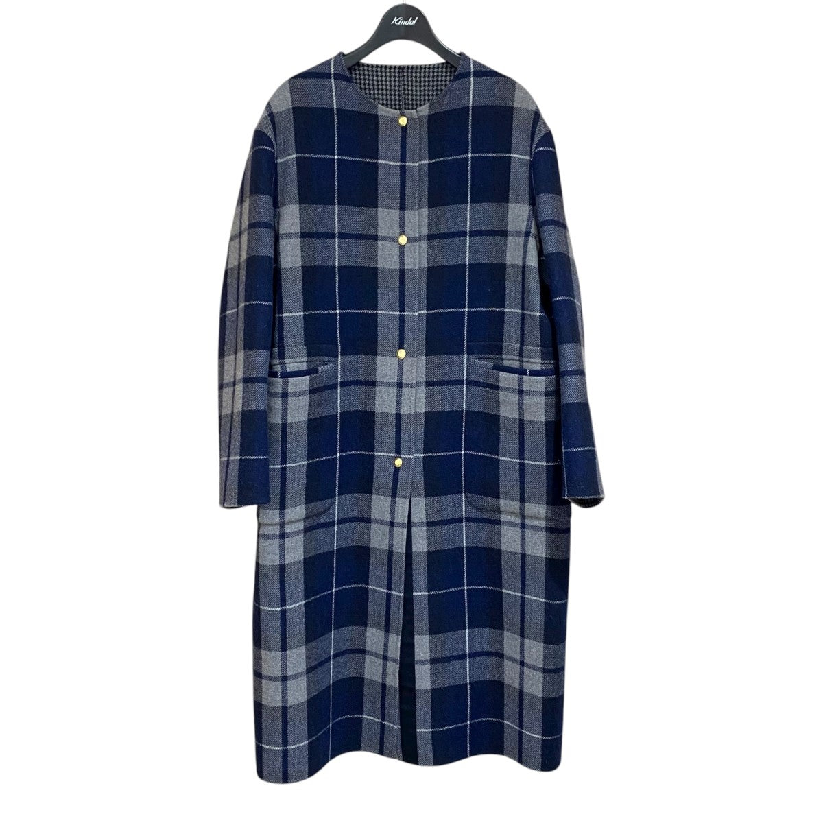 Drawer(ドゥロワー) ダブルフェイスチェックコート リバーシブル