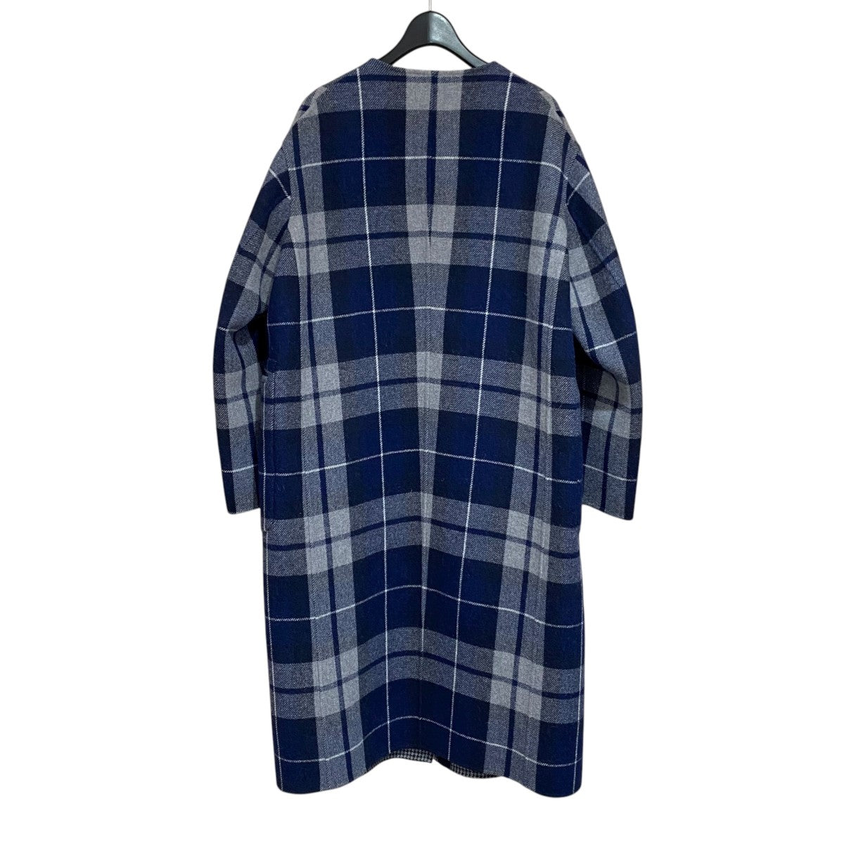 極美品 近年 ドゥロワー 配色リバーノーカラーコート ダブルフェイスリバーシブル Drawer（ドゥロワー）の「Drawer 配色リバーノーカラーコート