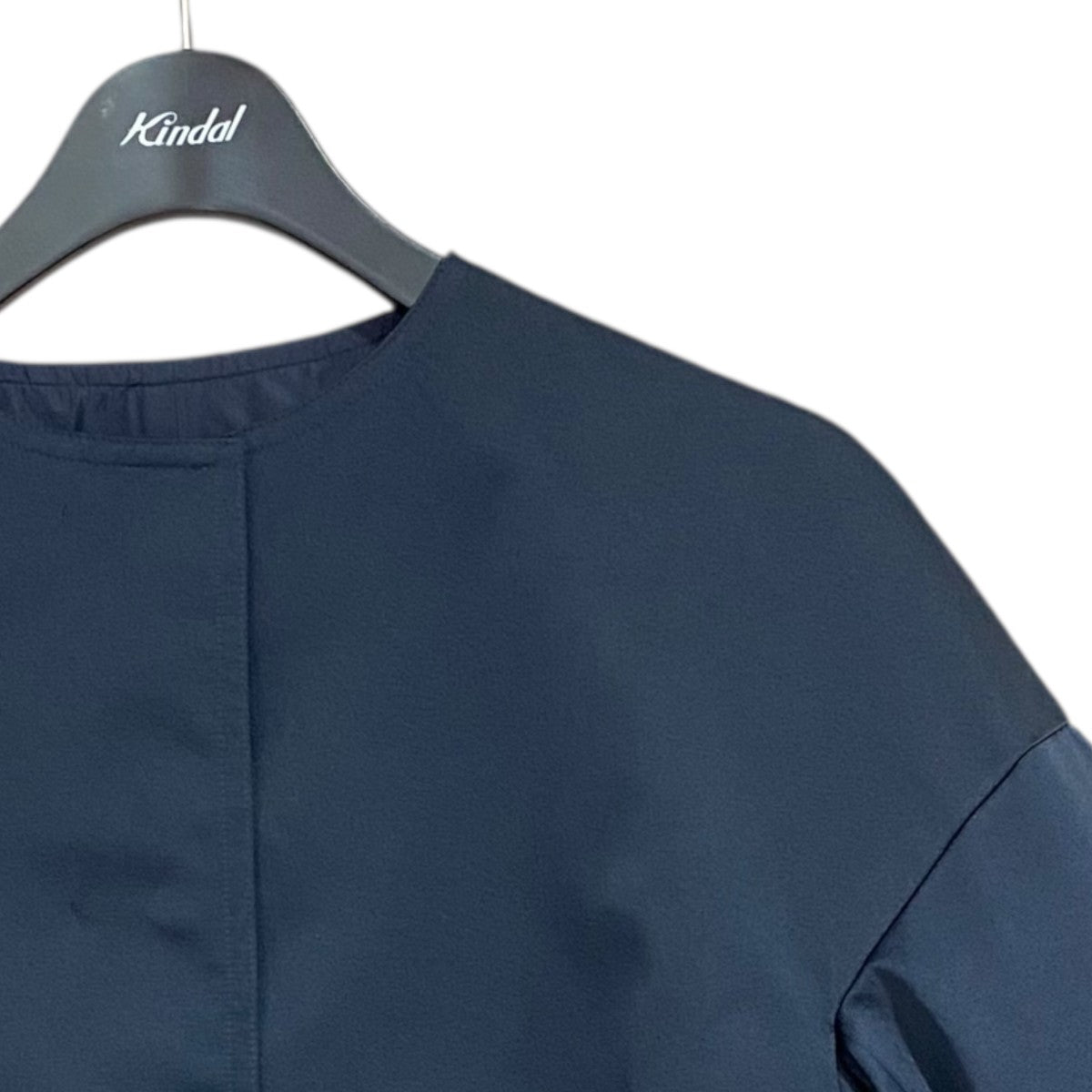 2018SS Drawer ドゥロワー グログラン ノーカラー ジャケット 38 パープル コットン シルク