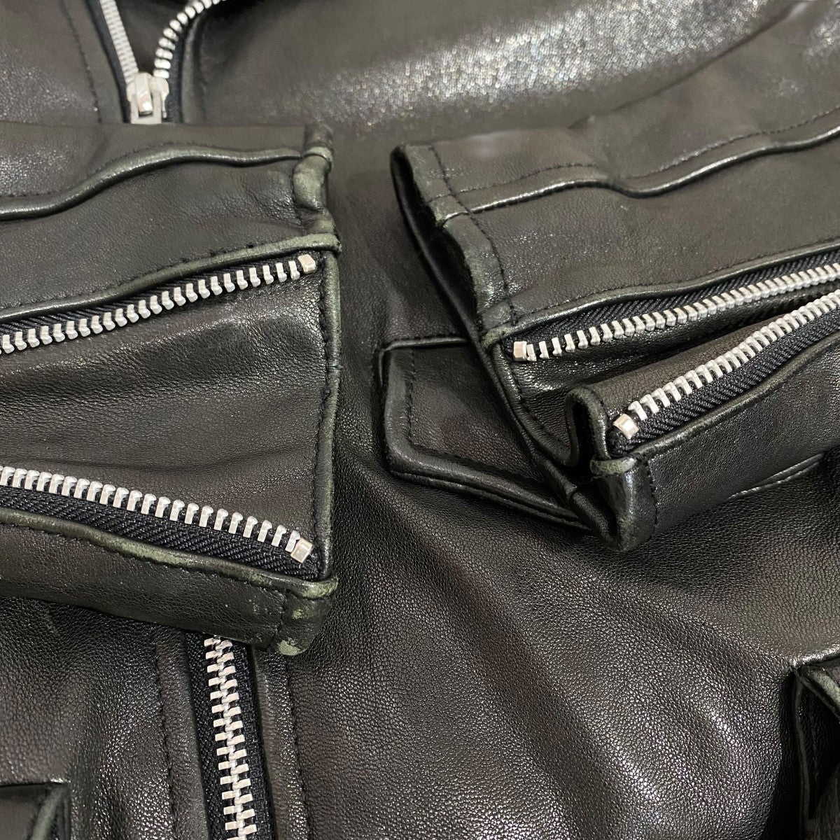 AMERI(アメリ) ラムレザーWライダース017260850 017260850 ブラック