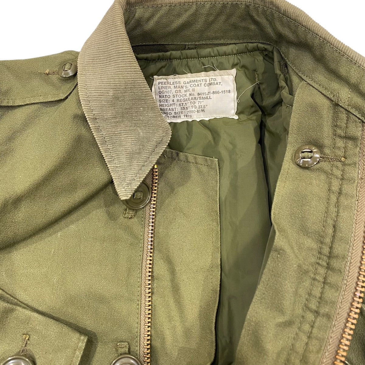 CANADA軍 ミリタリージャケット8415-21-866-1506 COMBAT LINER COAT