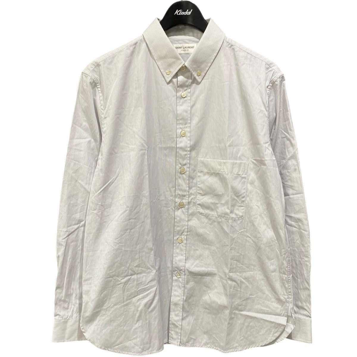 Saint Laurent Paris YSLロゴ付ストライプシャツ712700 古着・中古-1枚目のアイテム画像