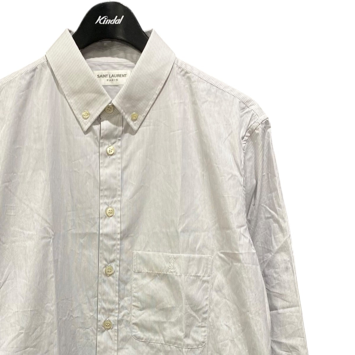 Saint Laurent Paris YSLロゴ付ストライプシャツ712700 古着・中古-3枚目のアイテム画像