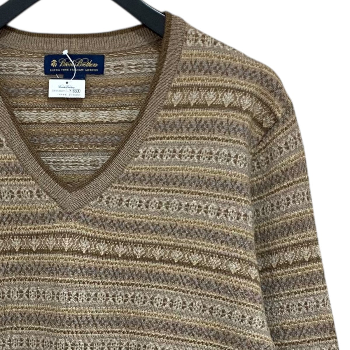 BROOKS BROTHERS フェアアイルVネックニット 古着・中古-3枚目のアイテム画像