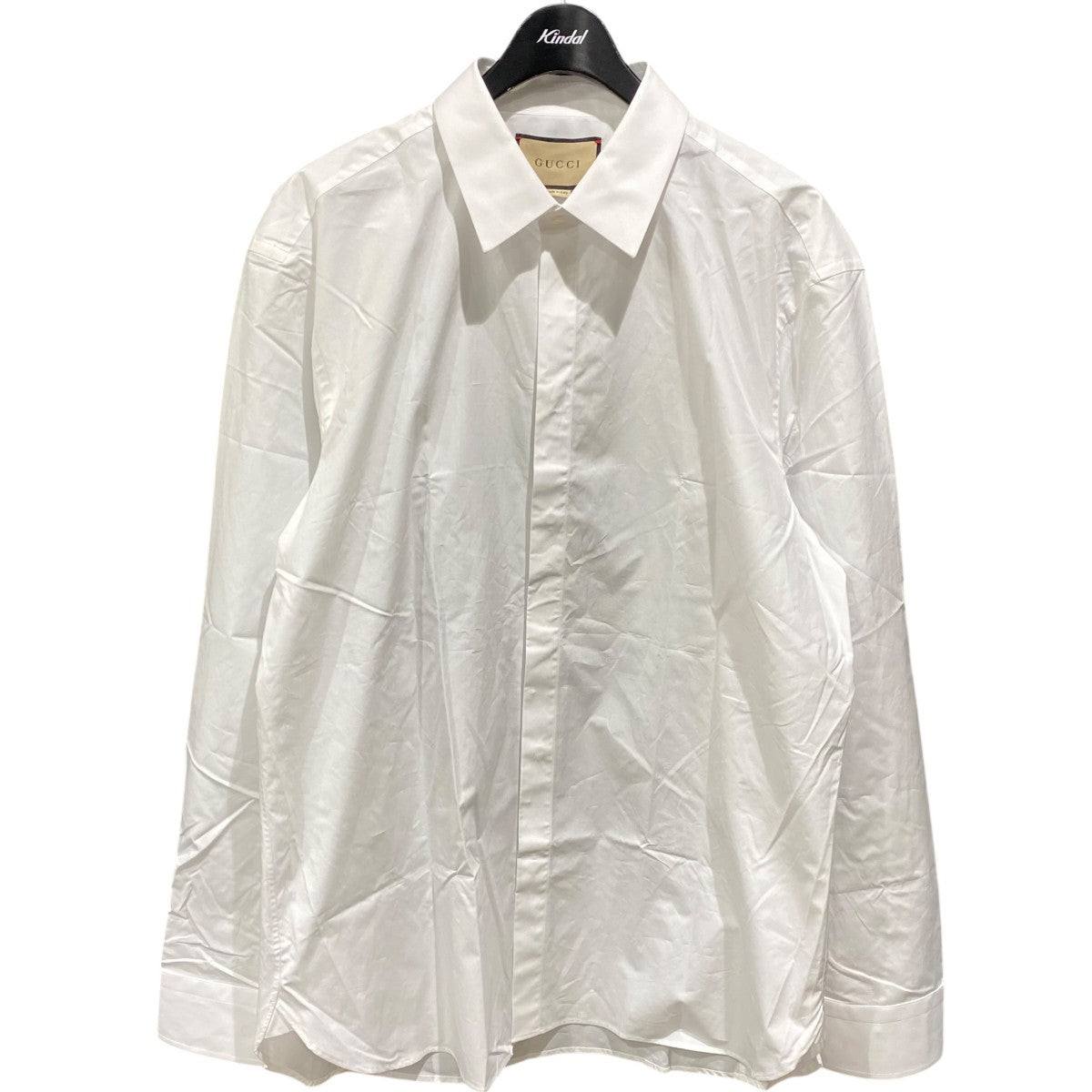 GUCCI(グッチ) GGロゴ刺繍 比翼仕立て長袖ｼｬﾂ699561 699561 ホワイト