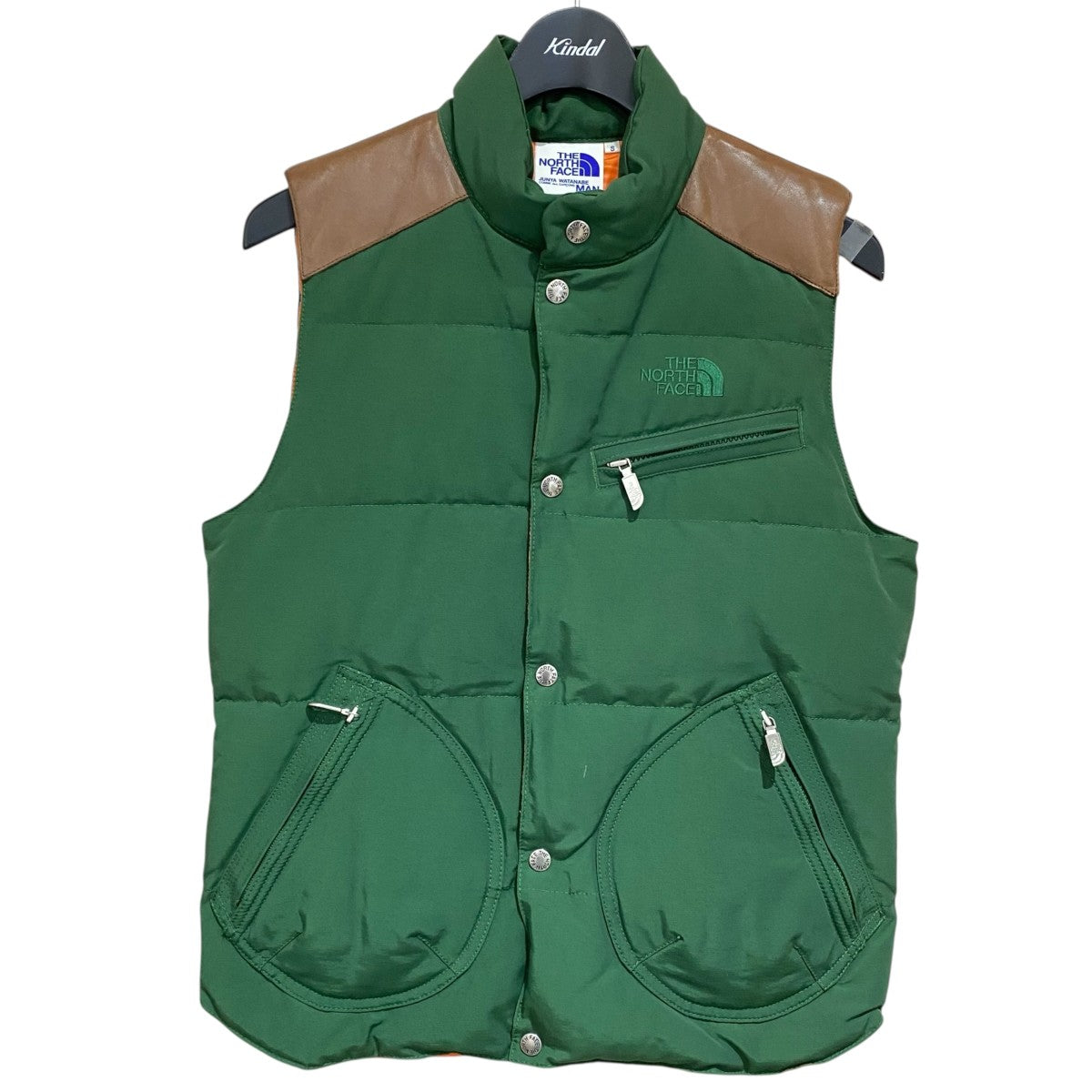 JUNYA WATANABE CDG×THE NORTH FACE レザー切替ダウンベストWD-V101 古着・中古-1枚目のアイテム画像
