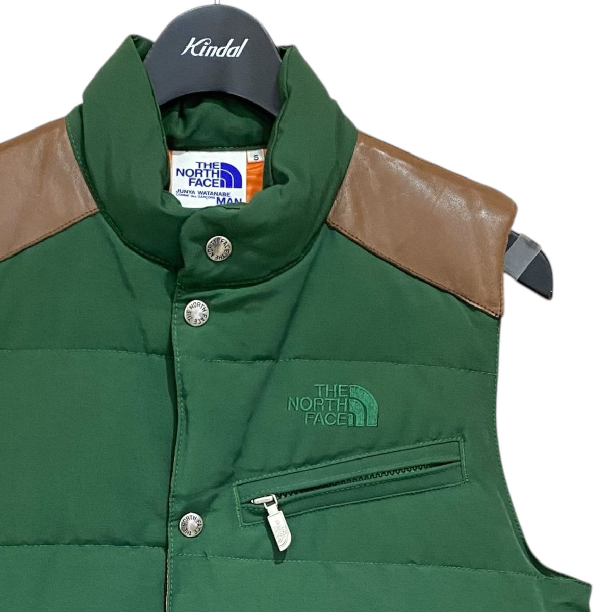 JUNYA WATANABE CDG×THE NORTH FACE レザー切替ダウンベストWD-V101 古着・中古-3枚目のアイテム画像