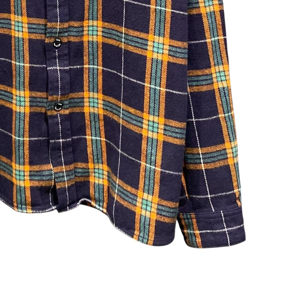 RATS COTTON FLANNEL NAVY CHECK SHIRT24RS-0807 古着・中古-4枚目のアイテム画像