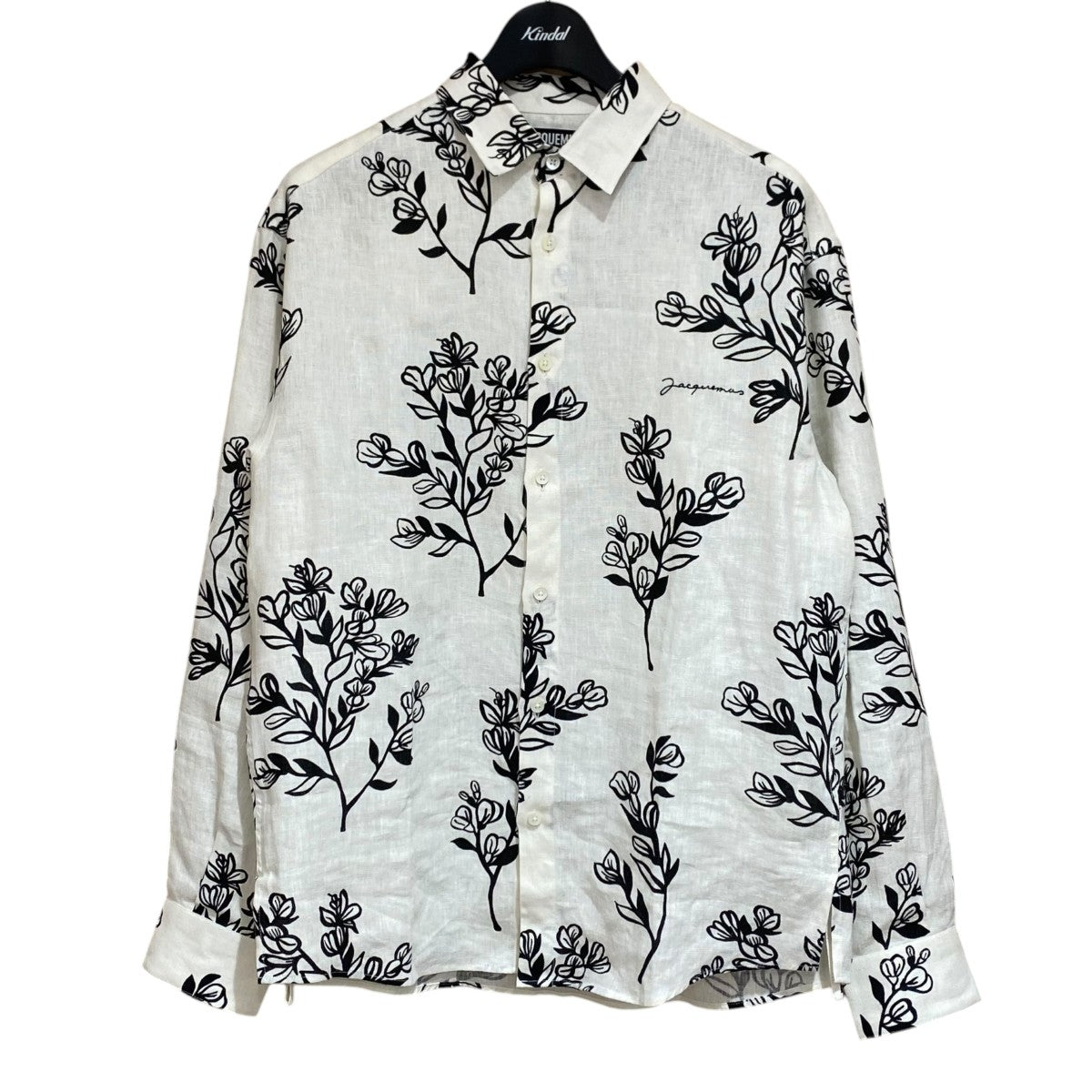 JACQUEMUS 246SH001-1050 総柄リネンシャツ 古着・中古-1枚目のアイテム画像