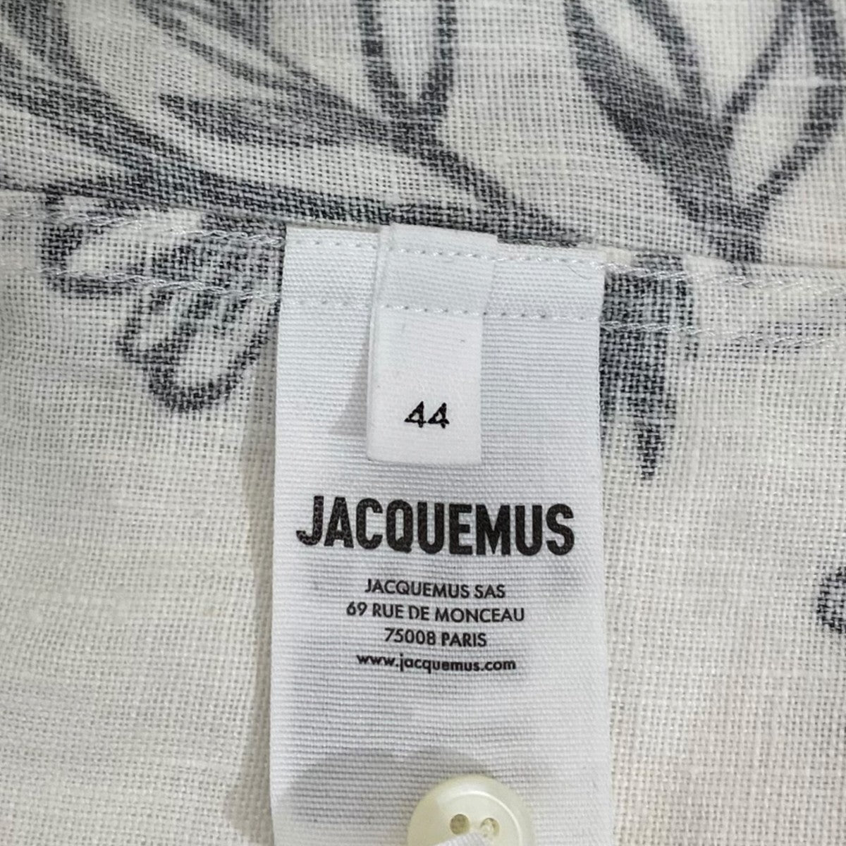 JACQUEMUS 246SH001-1050 総柄リネンシャツ 古着・中古-5枚目のアイテム画像