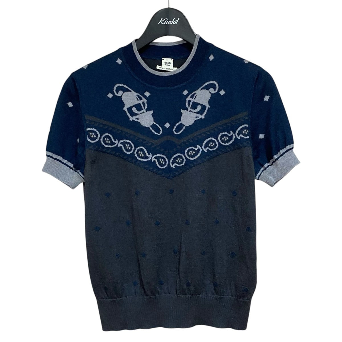 【HERMES】半袖ニット 中古・古着通販】HERMES (エルメス) カシミヤ半袖ニットTシャツ ピンク