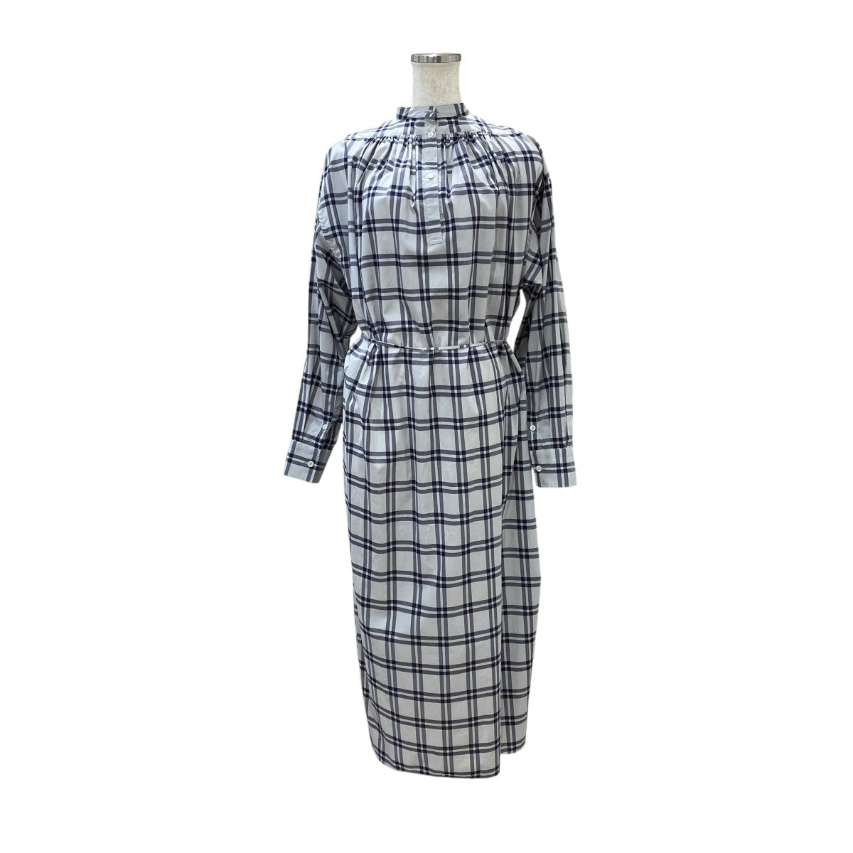 CHECKED BIB FRONT SHIRT DRESS202-15117