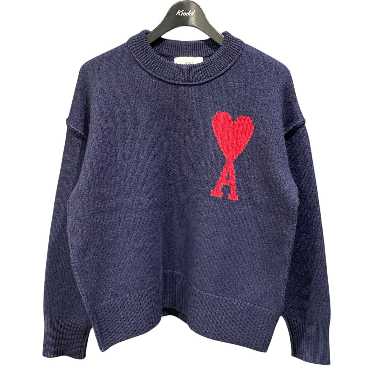 AMI PARIS ハートロゴニットUKS006.018 古着・中古-1枚目のアイテム画像