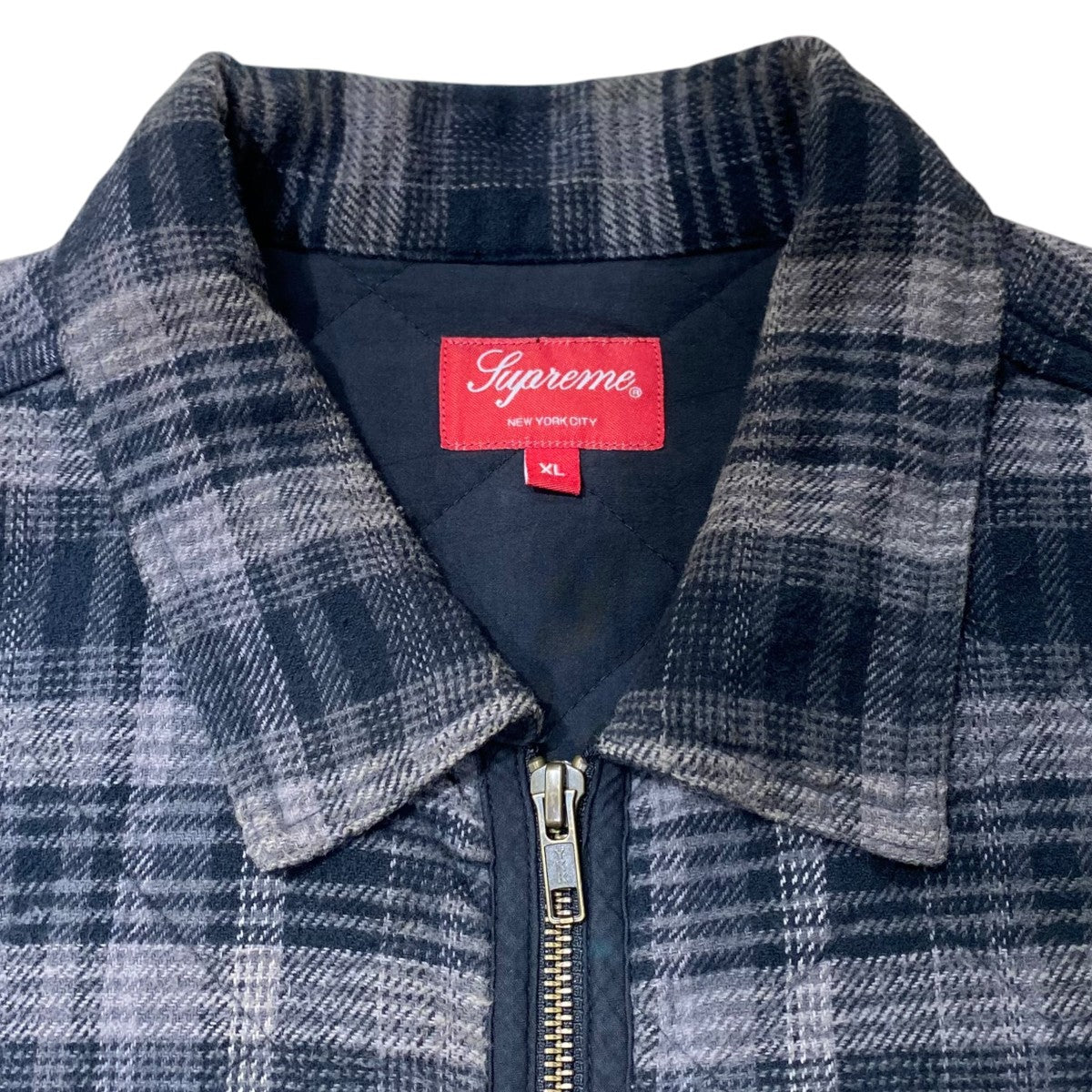 Supreme 19AW／Quilted Plaid Zip Up Shirts 古着・中古-7枚目のアイテム画像