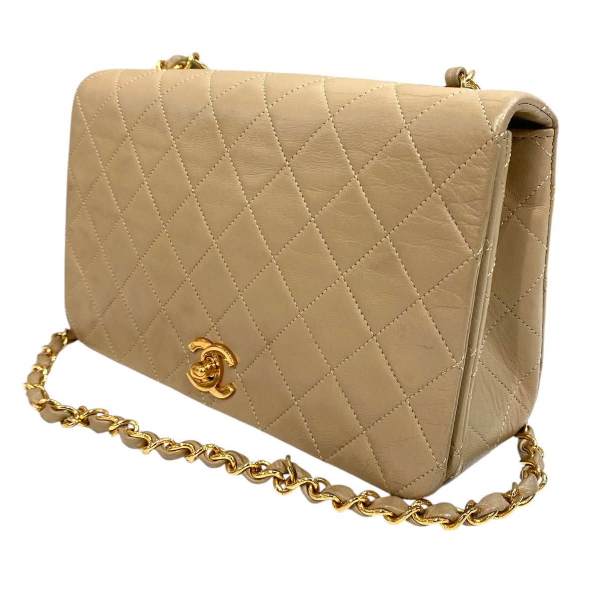 シャネル ショルダーバッグ ベージュ ノベルティ☆早い者勝ち☆ CHANEL(シャネル) シングルフラップチェーンショルダーバッグ 168