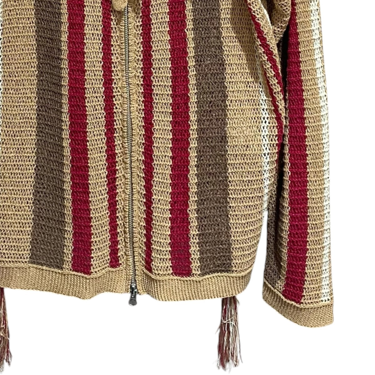 KOOI STRIPE MESH KNIT HOODIE25KO-SS07 古着・中古-4枚目のアイテム画像