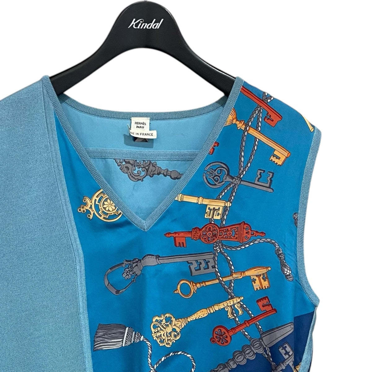 HERMES ノースリーブシルクシャツ 古着・中古-3枚目のアイテム画像