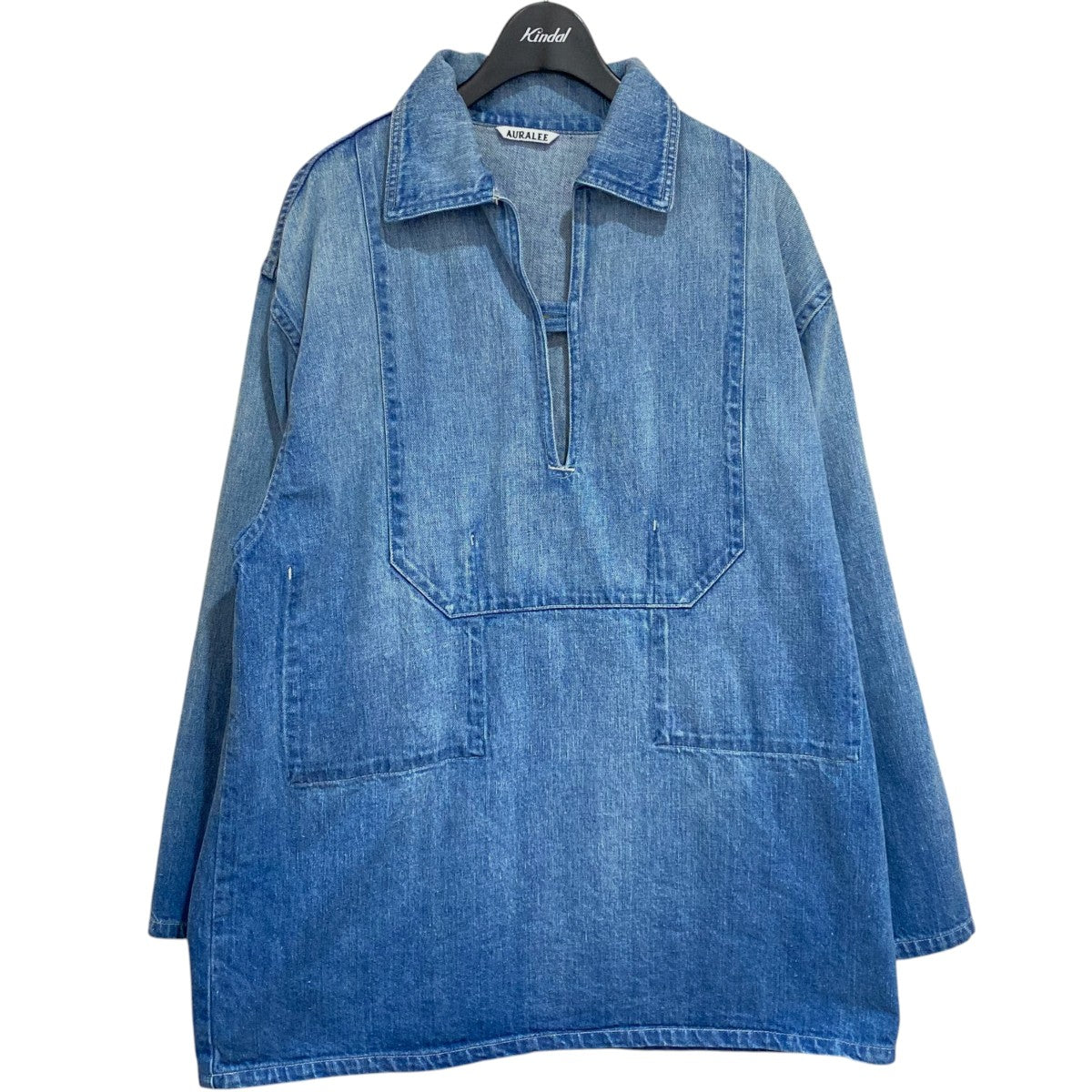 AURALEE SELVEDGE FADED LIGHT DENIM P／O SHIRTA25SP05DE 古着・中古-1枚目のアイテム画像