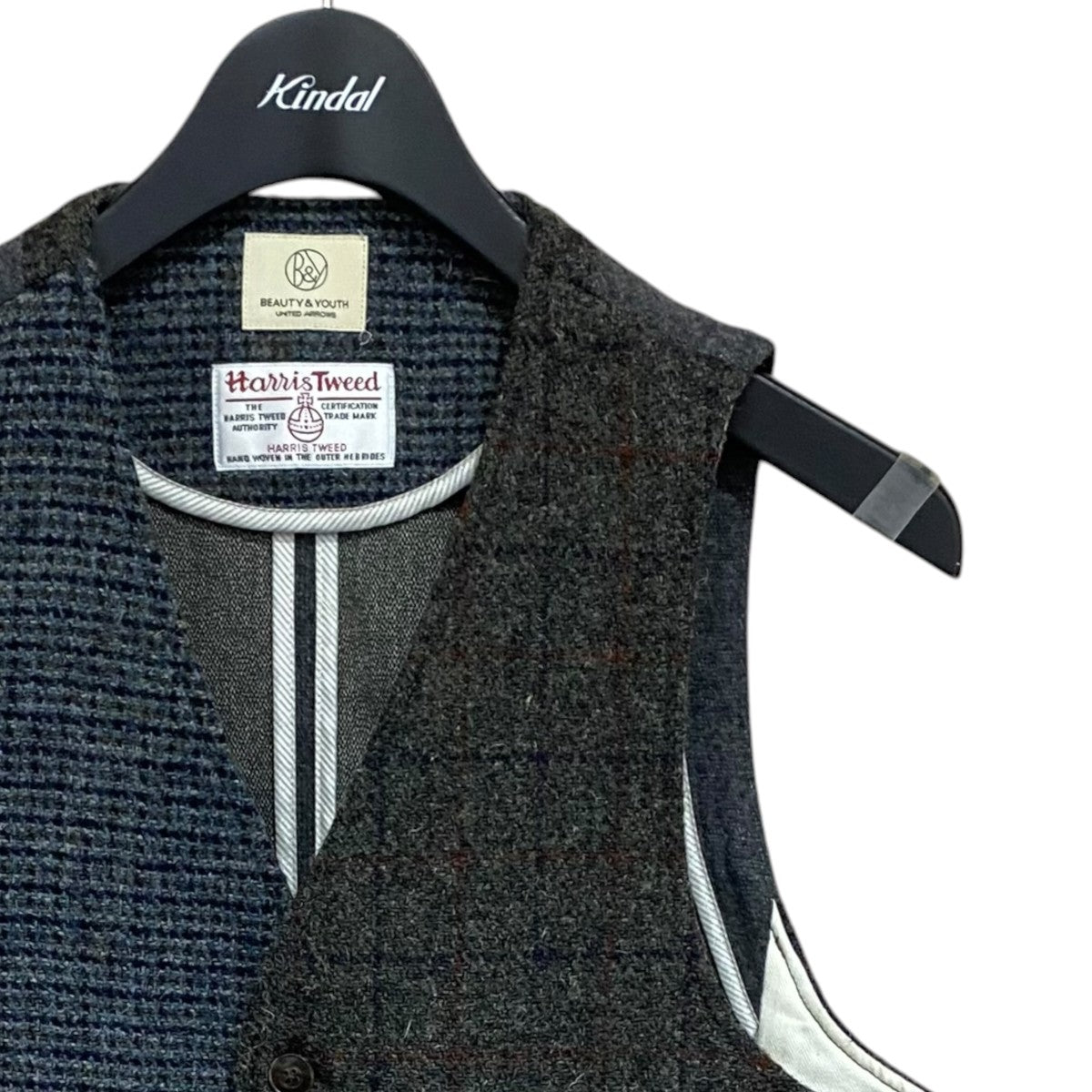 BEAUTY＆YOUTH×HARRIS TWEED クレイジーパターン ジレ1225-139-6298 古着・中古-3枚目のアイテム画像