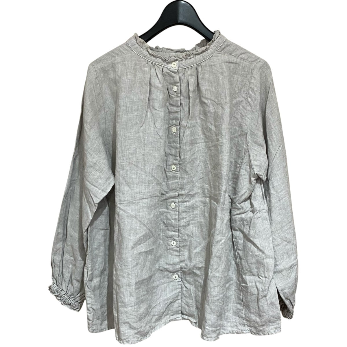 nest Robe リネンスタンドフリルブラウス01175-1112-11 古着・中古-2枚目のアイテム画像