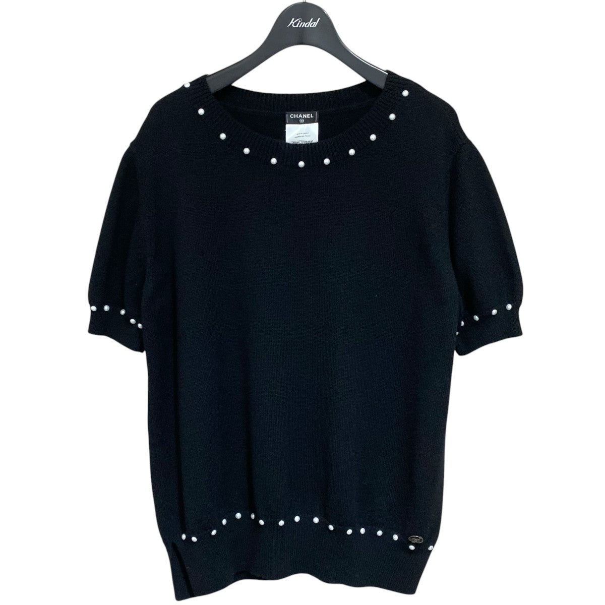 CHANEL フェイクパール半袖ニットP53611K06956 古着・中古-1枚目のアイテム画像