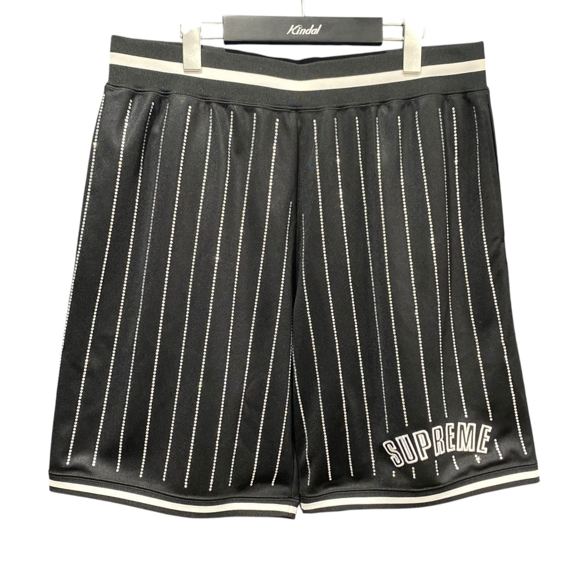 Supreme 22SS■Rhinestone Stripe Baseball Short 古着・中古-1枚目のアイテム画像