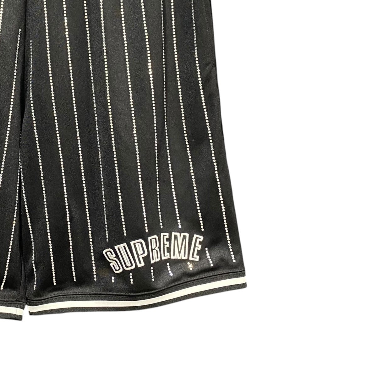 Supreme 22SS■Rhinestone Stripe Baseball Short 古着・中古-4枚目のアイテム画像