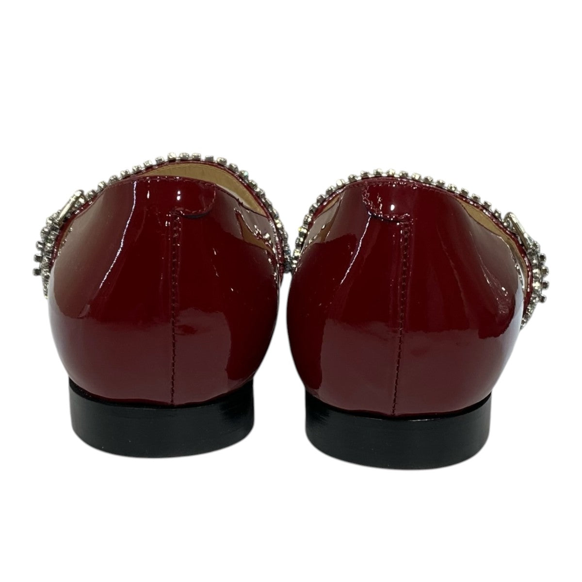 JIMMY CHOO パテントクリスタルフラットパンプス 古着・中古-3枚目のアイテム画像
