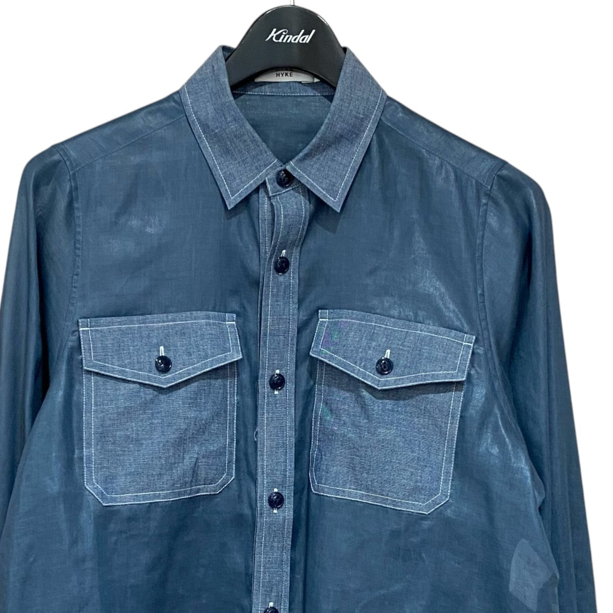 HYKE SHEER CHAMBRAY SHIRTシアーシャツ251-15237 古着・中古-3枚目のアイテム画像