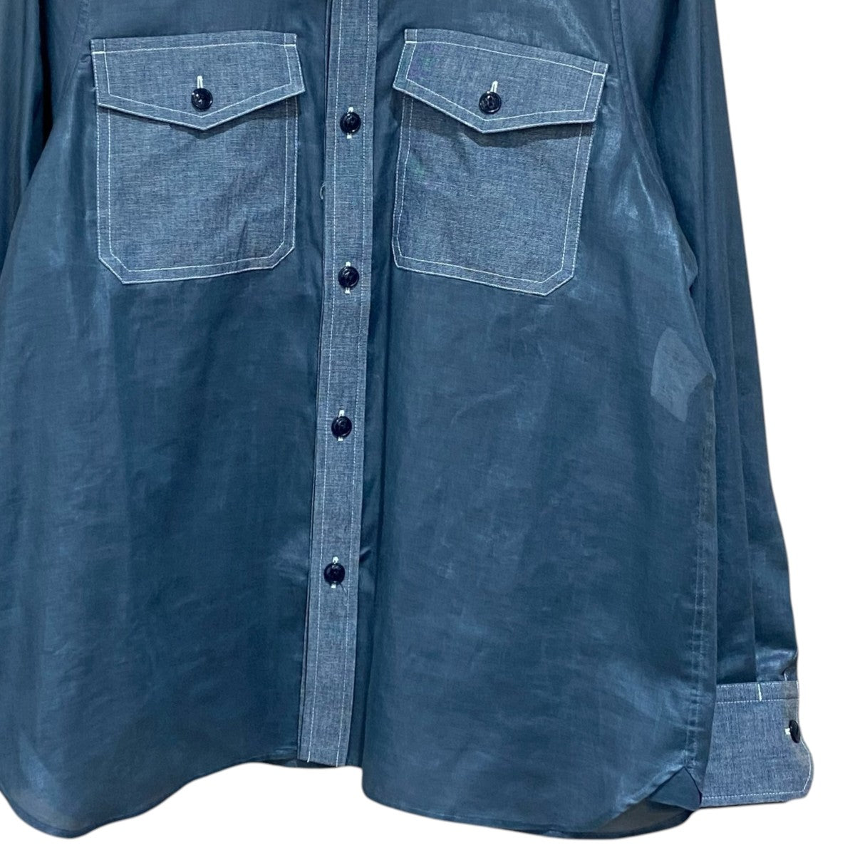 HYKE SHEER CHAMBRAY SHIRTシアーシャツ251-15237 古着・中古-4枚目のアイテム画像