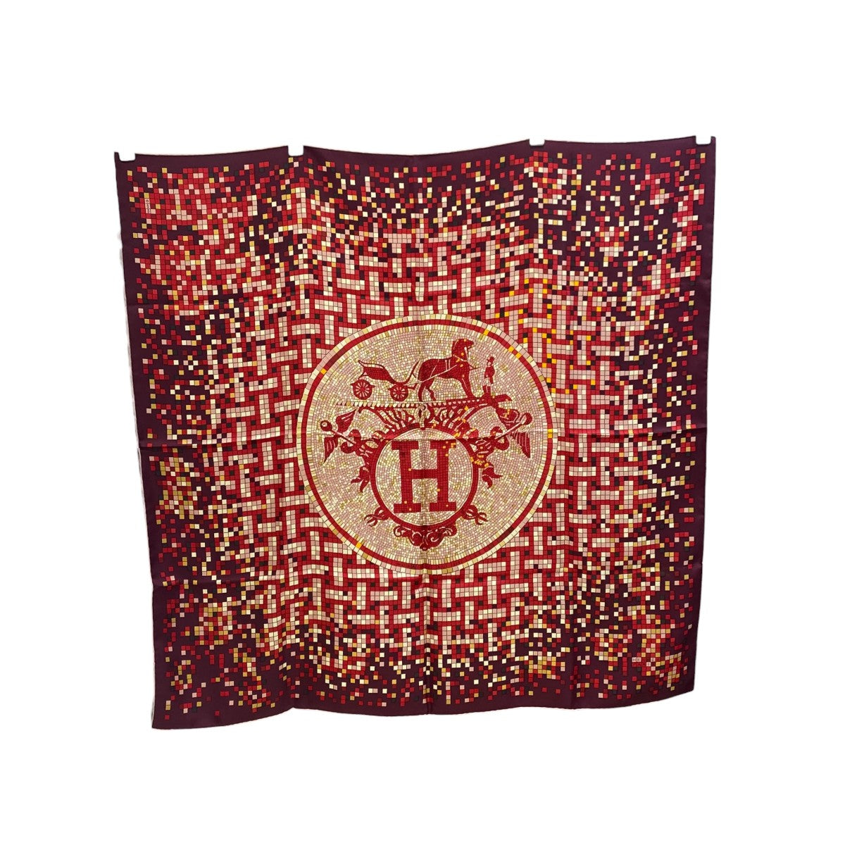 HERMES(エルメス) カレ90Mosaique Au 24 Mosaique Au 24 レッド