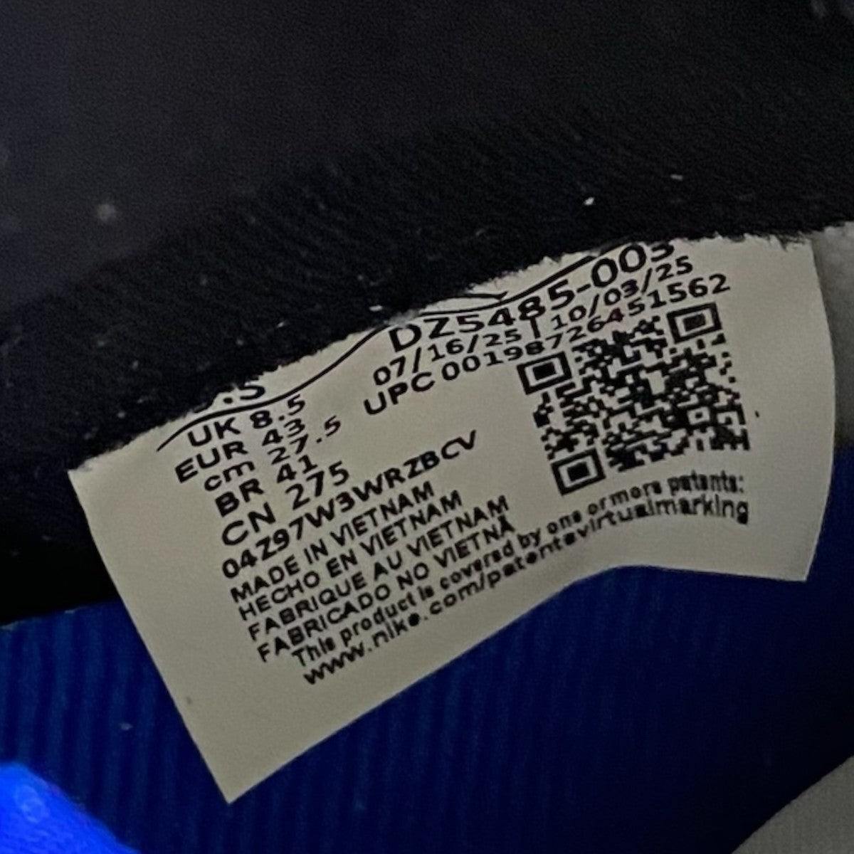 NIKE AIR JORDAN 1 RETRO HIGH OGDZ5485-003 古着・中古-6枚目のアイテム画像