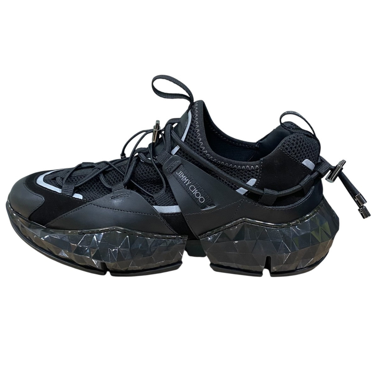 JIMMY CHOO ダイヤモンド メッシュ×レザースニーカー 古着・中古-2枚目のアイテム画像