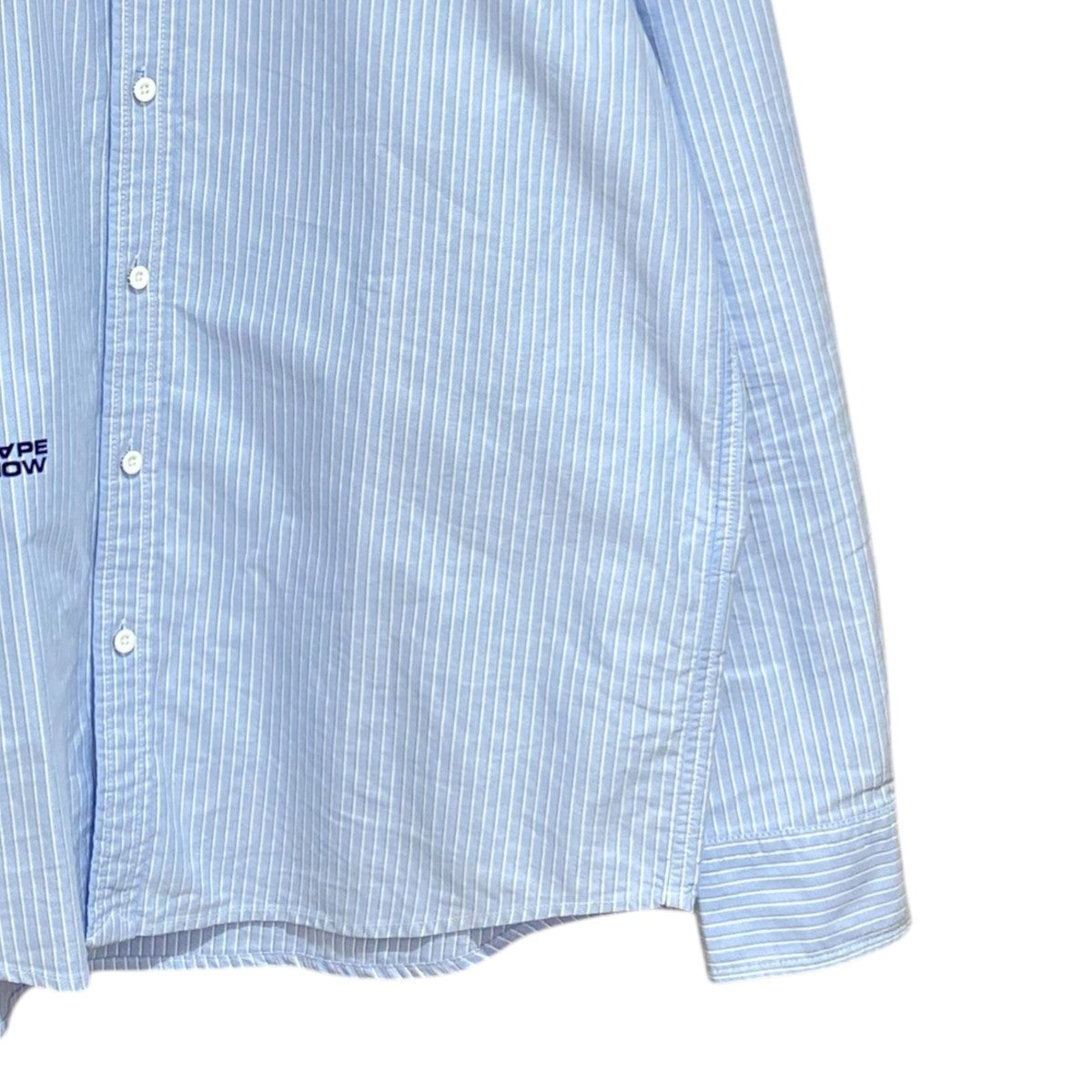 A BATHING APE moonface logo long sleeve shirtストライプ長袖シャツAAPSTM8539XAP 古着・中古-4枚目のアイテム画像