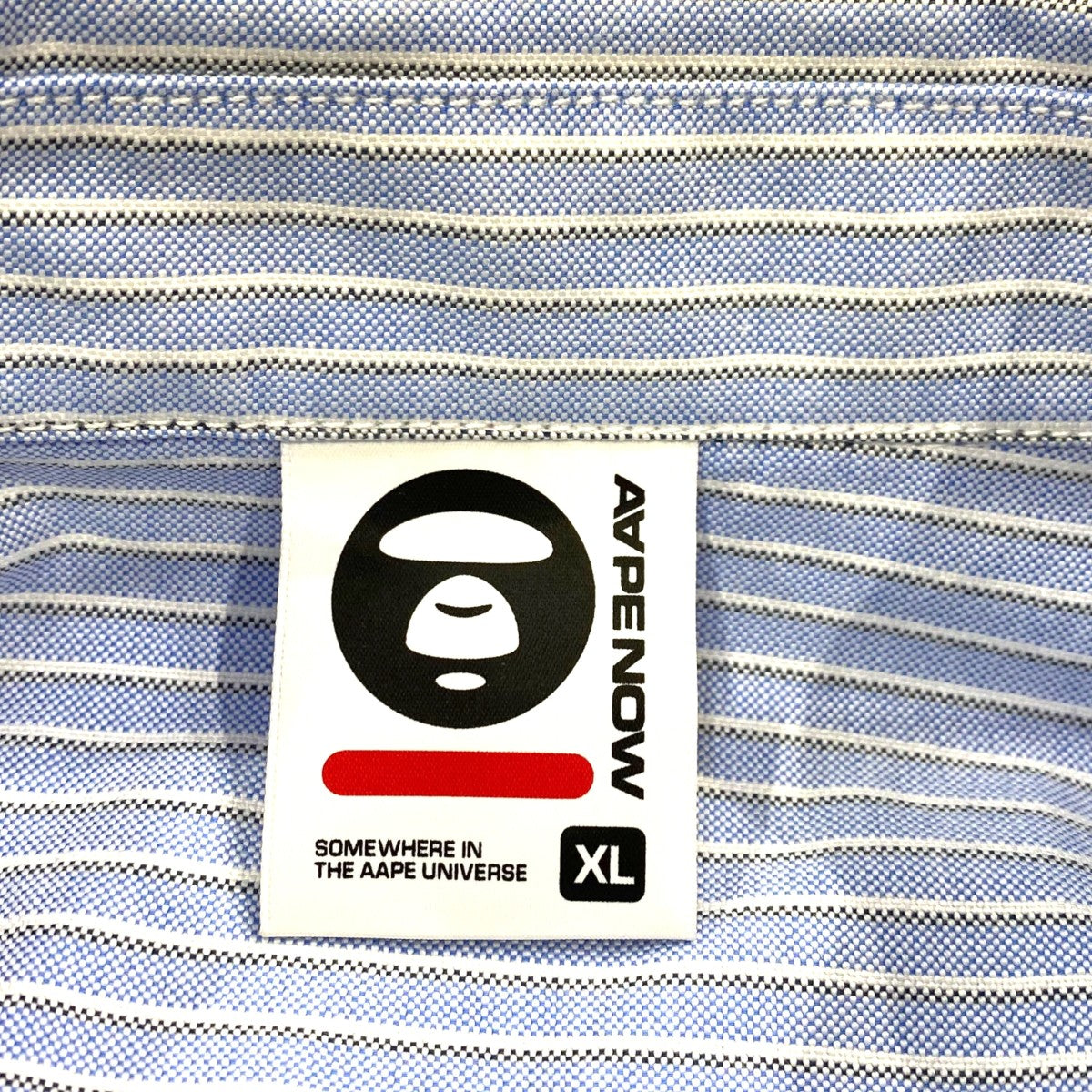 A BATHING APE moonface logo long sleeve shirtストライプ長袖シャツAAPSTM8539XAP 古着・中古-5枚目のアイテム画像