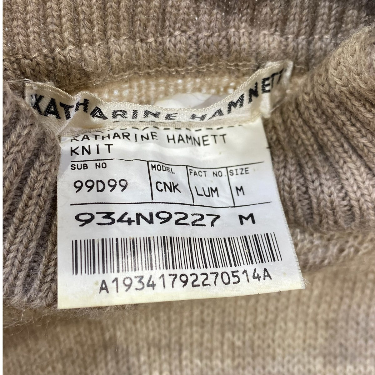 KATHARINE HAMNETT タートルネックニット934N9227 古着・中古-5枚目のアイテム画像