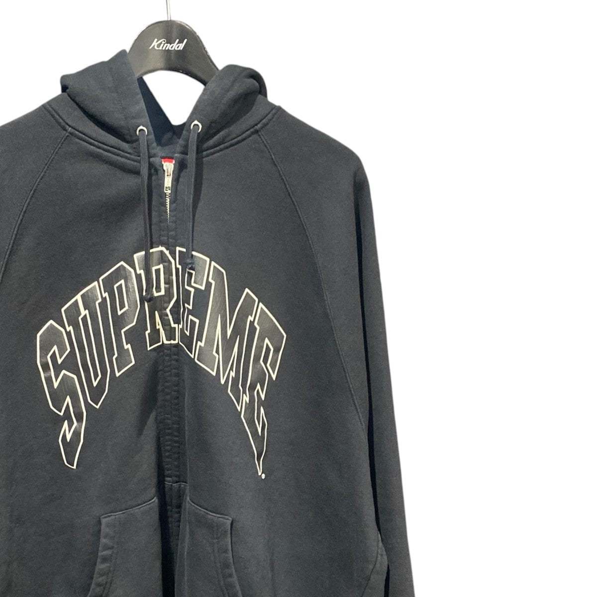 26SSCracked Raglan Zip Up Hooded Sweatshirt