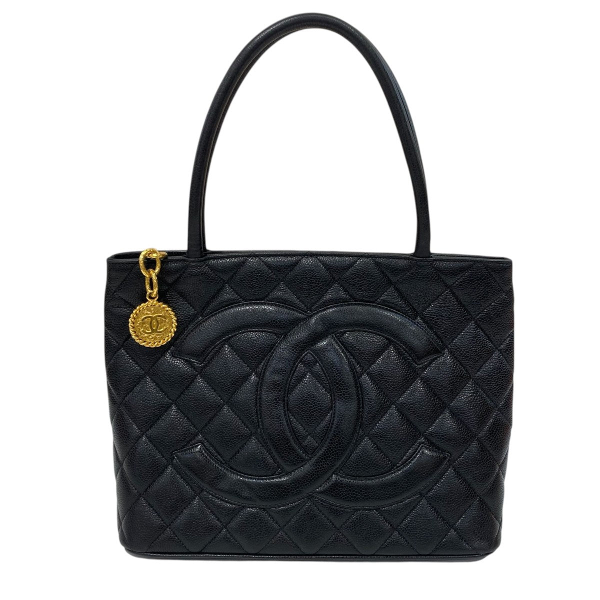 CHANEL 復刻 トートバッグ 　キャビアスキン　中古品B CHANEL(シャネル) 復刻ﾄｰﾄ キャビアスキン 633**** ブラック｜【公式