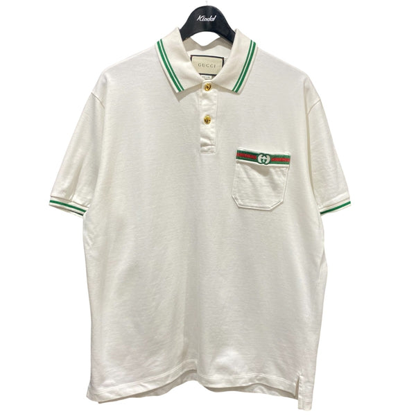 GUCCI グッチ　ポロシャツ　メンズ GUCCI(グッチ) インターロッキングGポロシャツ628339 628339 ホワイト