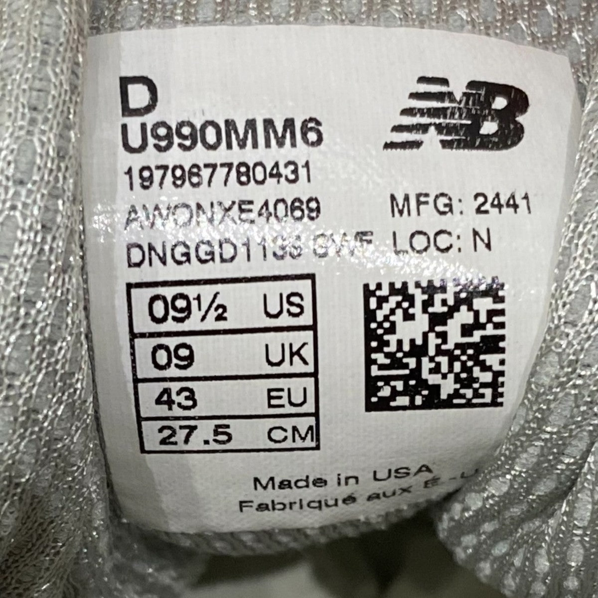 USA製スニーカーU990MM6