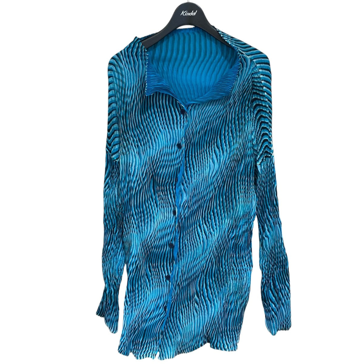ISSEY MIYAKE 総柄プリーツカーディガンIM81FJ113 古着・中古-1枚目のアイテム画像
