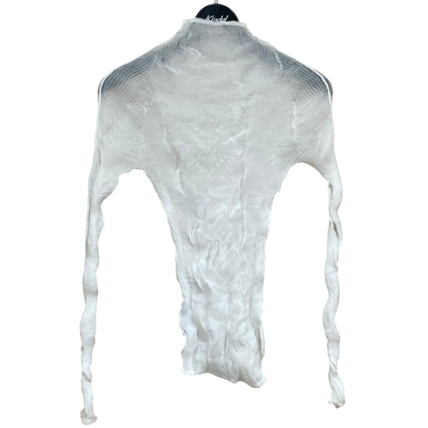 イッセイミヤケ　FETE プリーツ ジャケット　オフホワイト　3 ISSEY MIYAKE(イッセイミヤケ) プリーツカットソーIM83FJ422 IM83FJ422