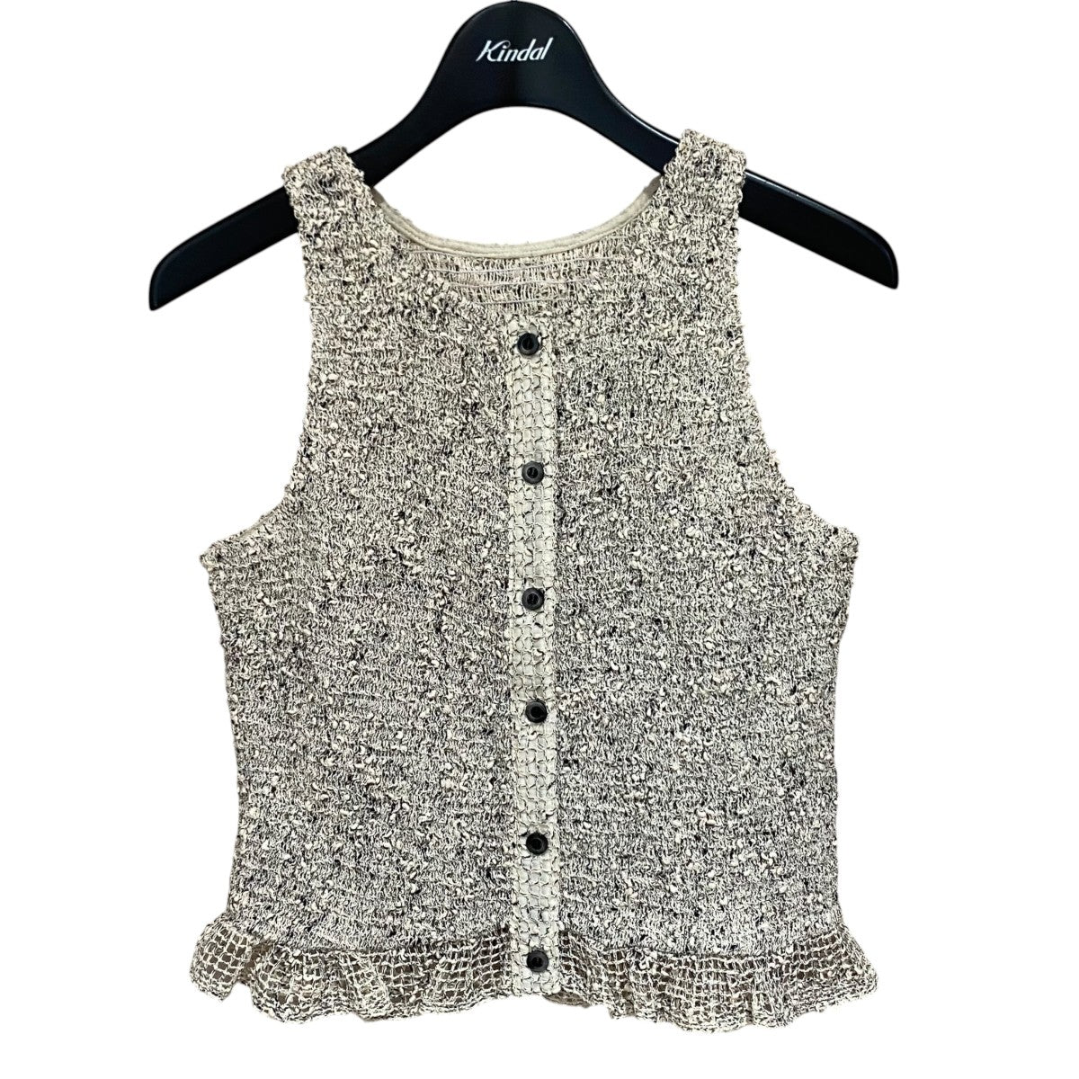CLANE 参考定価19，800円W FACE MIX MESH GATHER N／S TOPS10122-4193 古着・中古-1枚目のアイテム画像